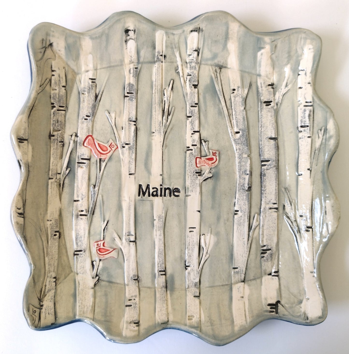 Birches and Bird Luncheon Plate